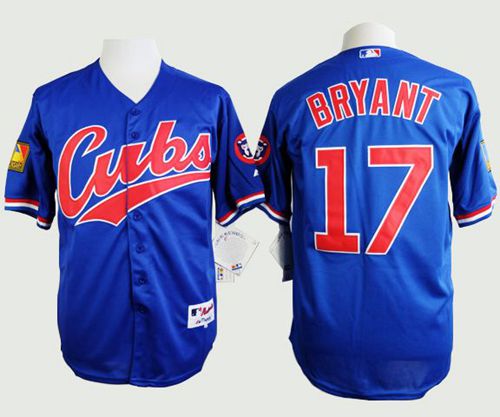 Cubs #17 Kris Bryant Blue 1994 Turn Back The Clock Stitched MLB Jersey - Click Image to Close